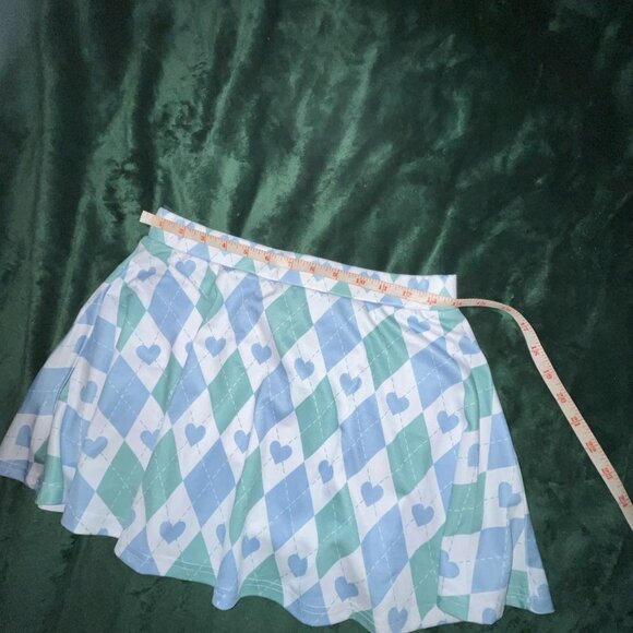 SOLD NWT Sugar Thrills Argyle Heart Skater Mini Skirt Dolls Kill M (with extra!) - Picture 4 of 11